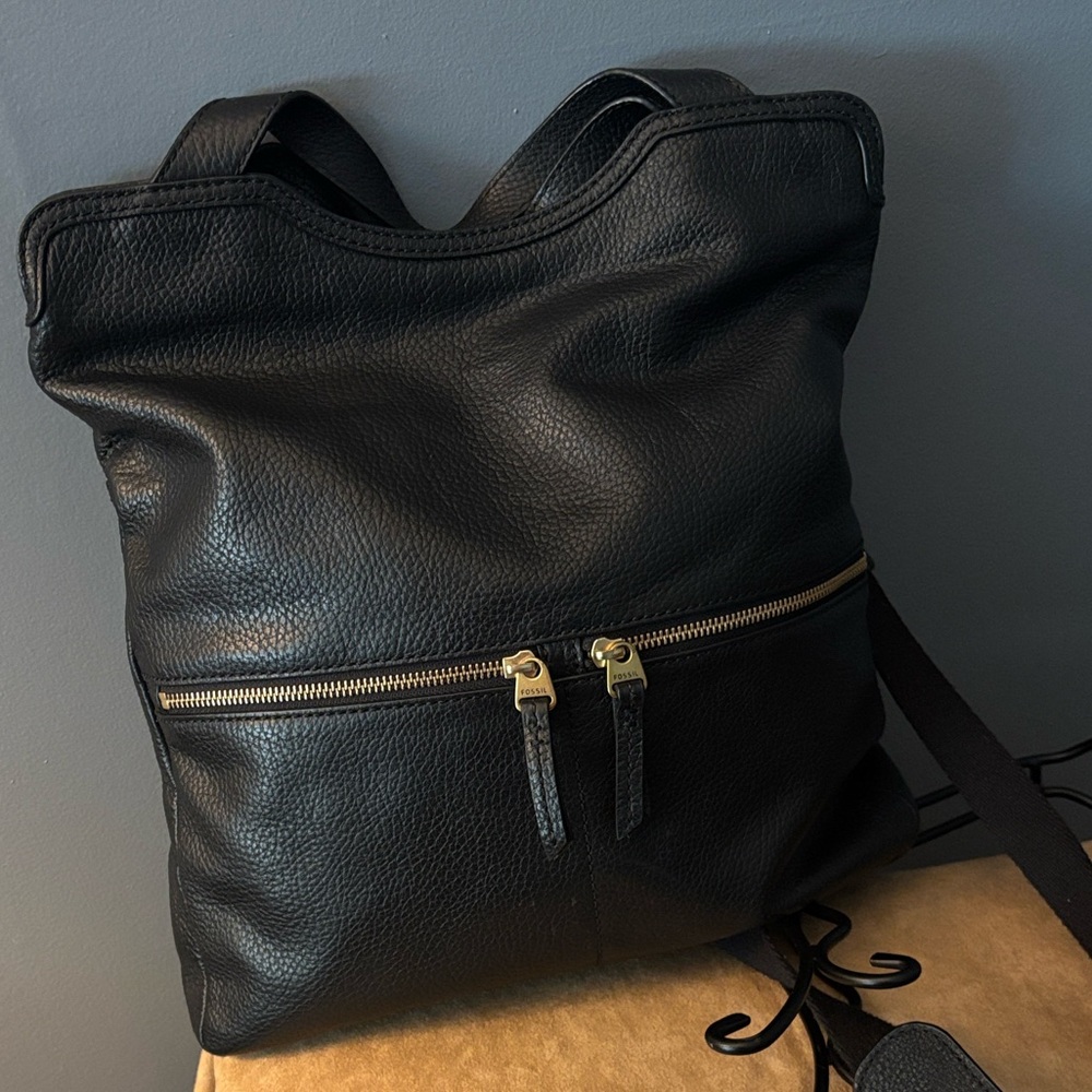 FOSSIL Black Leather Bag/Purse